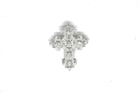 Rhinestone Cross Brooch with Pin