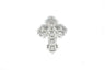 Rhinestone Cross Brooch with Pin