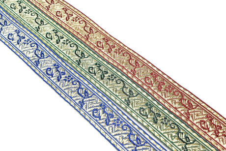 Jacquard Ribbon Floral Metallic 1.25"
