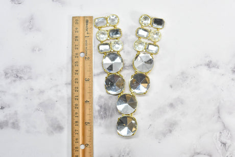 Gemstone Applique Gold Accented 2 Piece