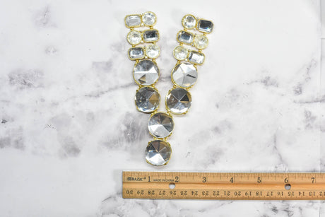 Gemstone Applique Gold Accented 2 Piece