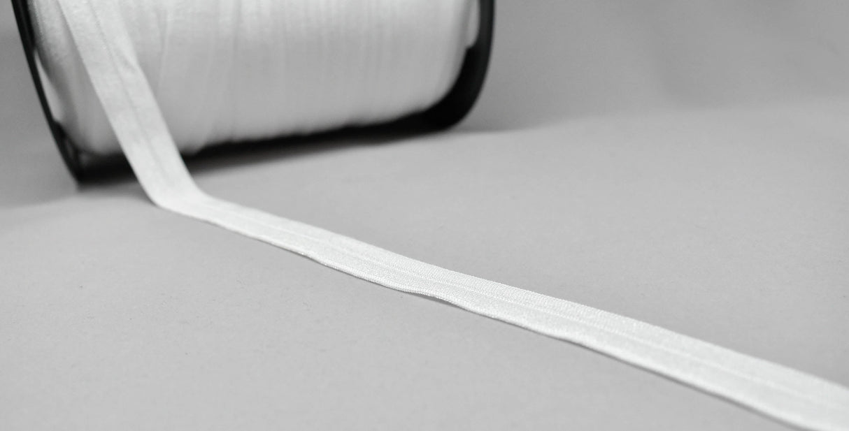Fold-Over Elastic White 5/8in Roll