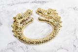Rhinestone Dragon Head Buckle Gold 5.75in
