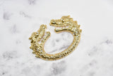 Rhinestone Dragon Head Buckle Gold 5.75in