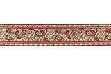 Jacquard Ribbon Floral Metallic 1.25"