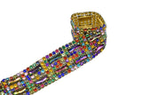 Rhinestone Trim Multi-Color Gold Cupping 1.5"