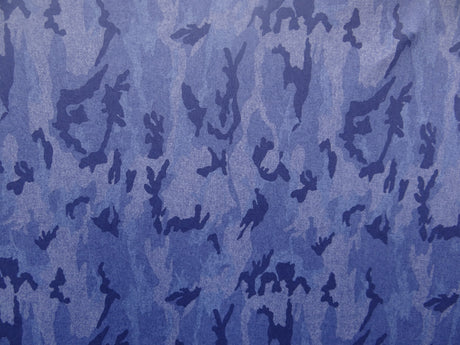 Denim Camouflage Polyester Spandex Fabric - Denim Camouflage Print, 58"/60" Width (1 Yard)