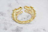 Rhinestone Dragon Head Buckle Gold 5.75in