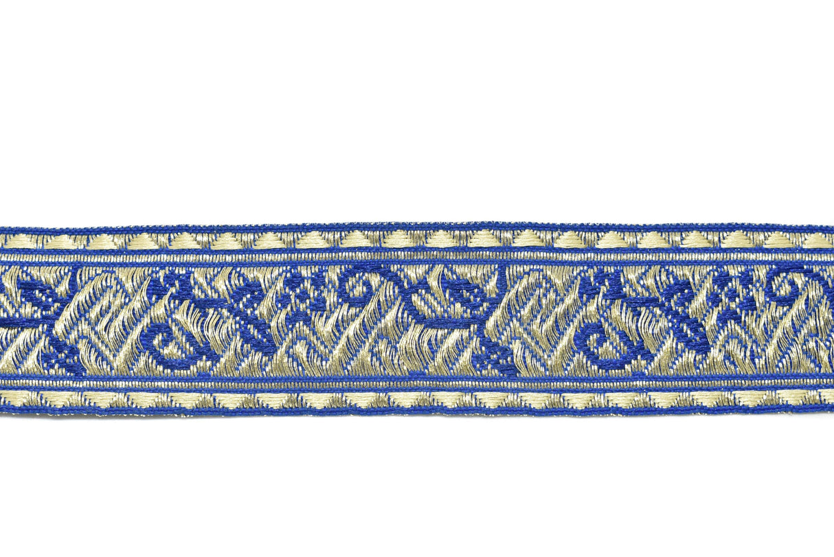 Jacquard Ribbon Floral Metallic 1.25"