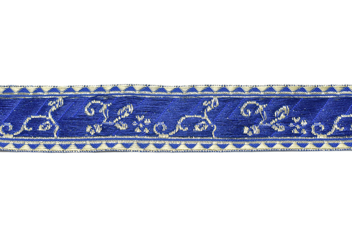 Jacquard Ribbon Floral Metallic 1.25"