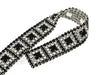 Rhinestone Trim Black Clear Silver Cupping 1"