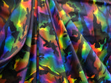 Rainbow Camouflage Polyester Spandex Fabric - Multicolor Camouflage, 58"/60" Width (1 Yard)