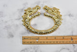 Rhinestone Dragon Head Buckle Gold 5.75in