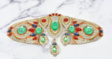 Rhinestone Buckle Applique with Gem Dangles