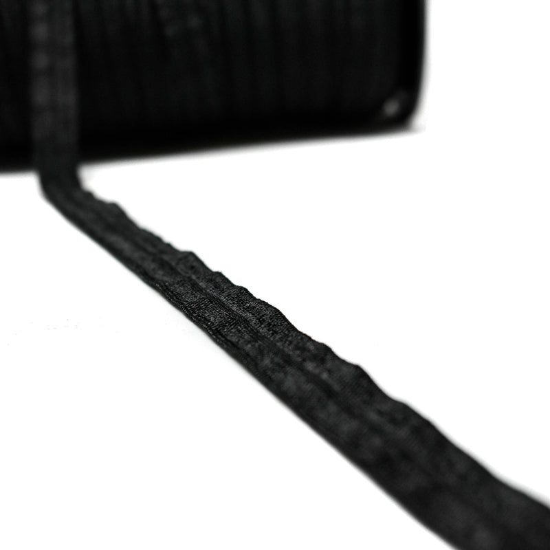 Fold-Over Elastic Black 0.63in 200 Yard Roll