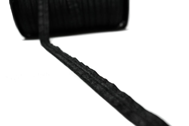 Fold-Over Elastic Black 0.63in 200 Yard Roll
