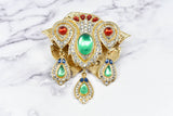 Rhinestone Buckle Applique with Gem Dangles