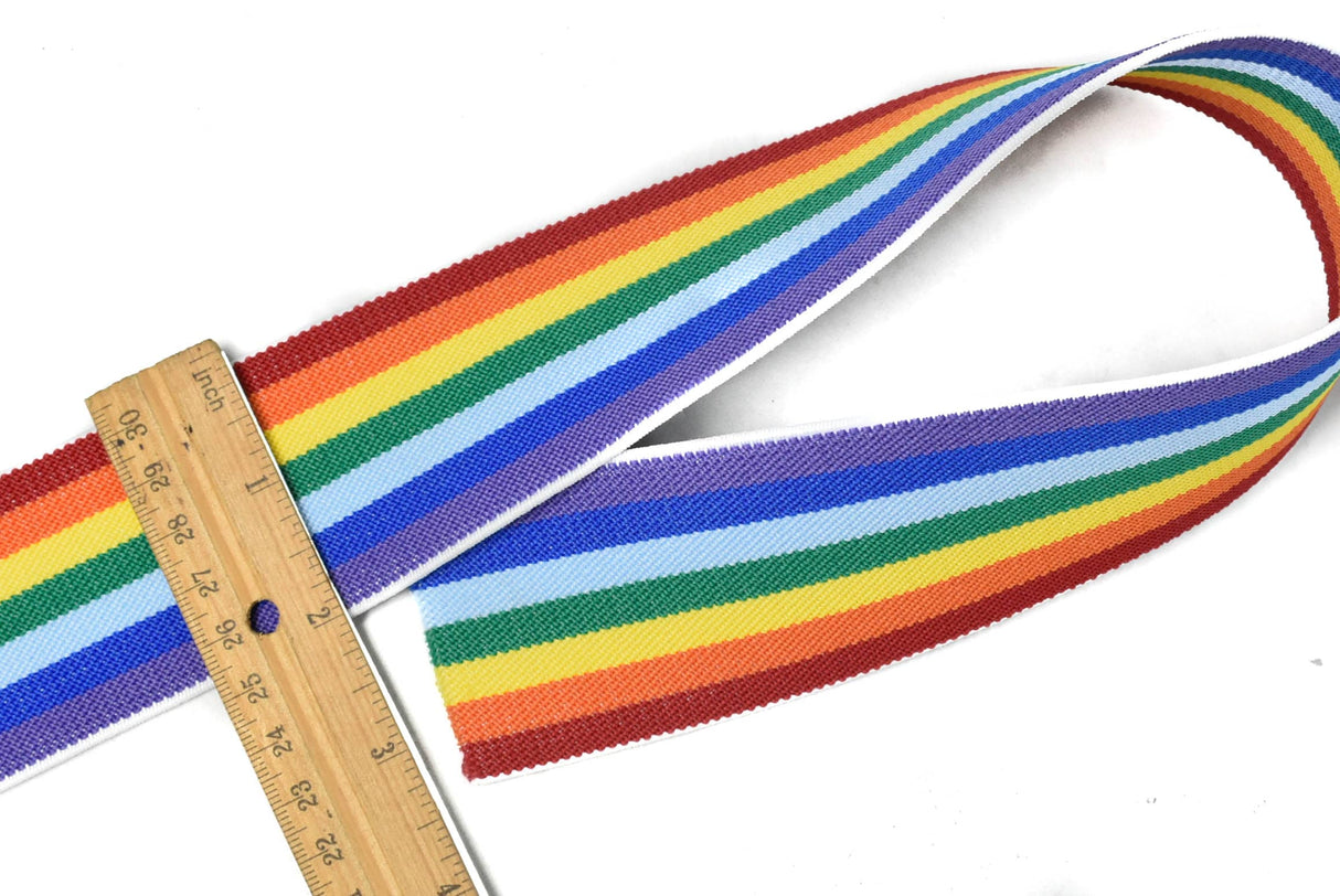 Rainbow Jacquard Elastic Trim 2 Inch