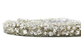 Rhinestone Beaded Applique Belt 1" Silver