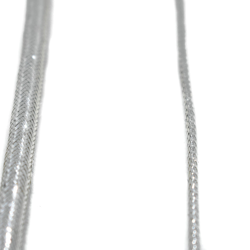 Braided Cord Metallic Silver 4mm 7.5mm