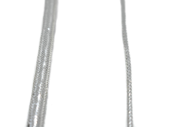 Braided Cord Metallic Silver 4mm 7.5mm
