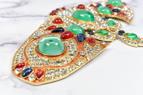 Rhinestone Buckle Applique with Gem Dangles