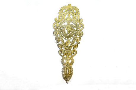 Embroidered Applique Metallic Gold 16 x 6.5