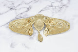Rhinestone Buckle Applique with Gem Dangles