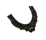 Beaded Neck Applique Black Orange