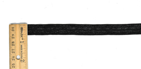 Fold-Over Elastic Black 0.63in 200 Yard Roll