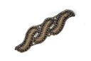Rhinestone Beaded Applique Leaf 7 x 6
