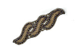Rhinestone Beaded Applique Leaf 7 x 6