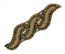 Rhinestone Beaded Applique Leaf 7 x 6