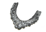 Beaded Neck Applique Black Orange