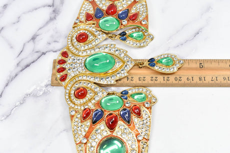 Rhinestone Buckle Applique with Gem Dangles