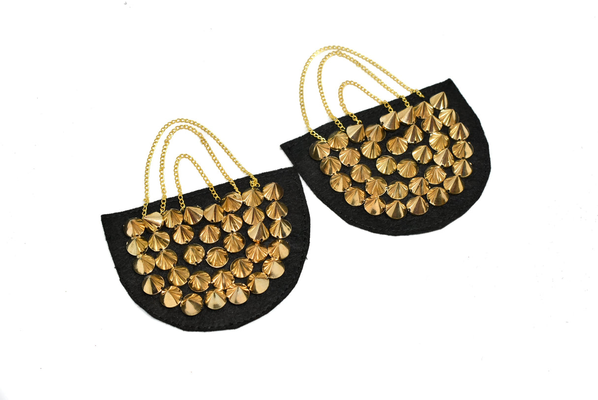 Epaulet Studded Shoulder Chains Gold