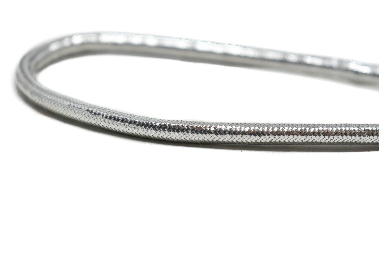 Braided Cord Metallic Silver 4mm 7.5mm