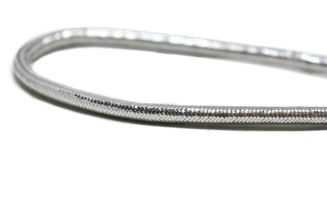Braided Cord Metallic Silver 4mm 7.5mm
