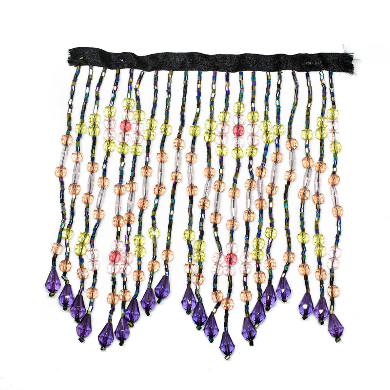 Fringe Trim Multi-Color Beaded 4" x 6"