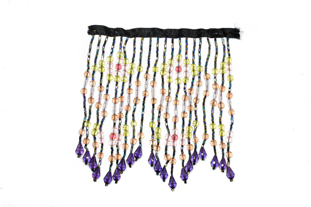 Fringe Trim Multi-Color Beaded 4" x 6"