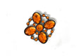 Rhinestone Flower Brooch Orange 1.60"