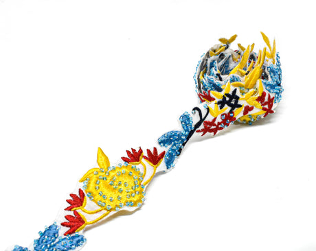 Beaded Floral Trim 1.75"