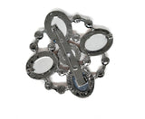 Rhinestone Flower Brooch Orange 1.60"