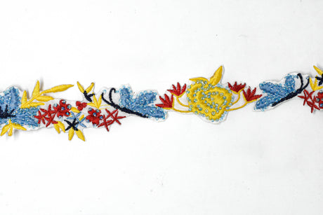 Beaded Floral Trim 1.75"