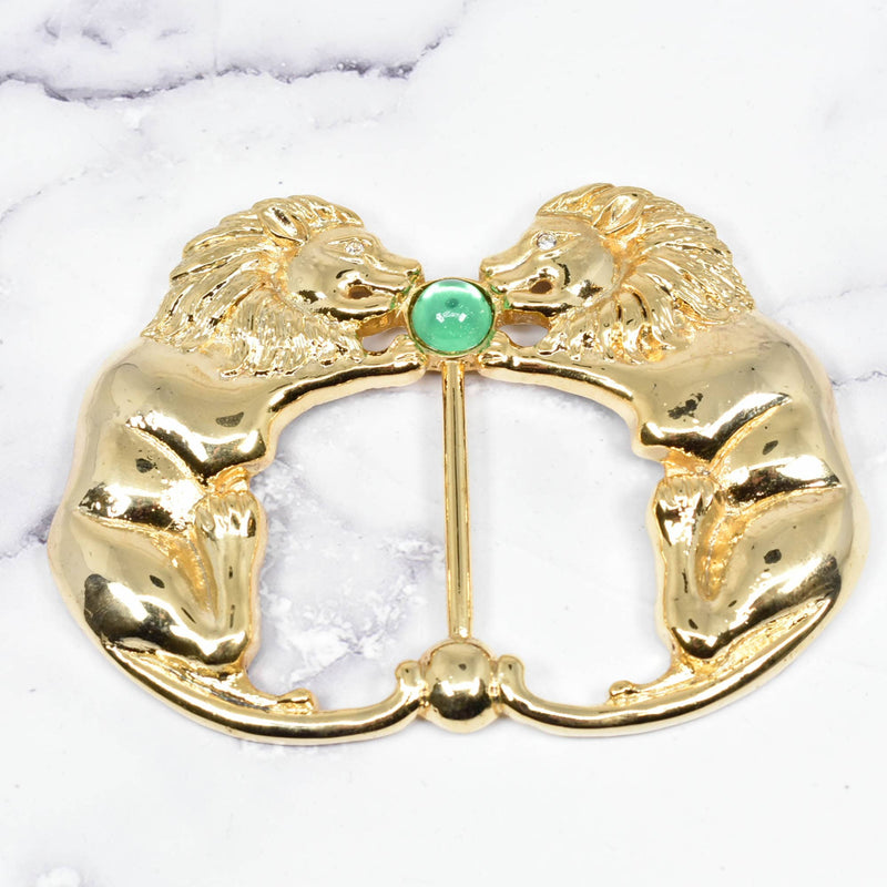 Gold Lion Ribbon Slider Buckle 4 x 2.90