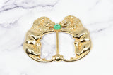 Gold Lion Ribbon Slider Buckle 4 x 2.90