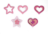 Sequins Heart Star Applique Patch