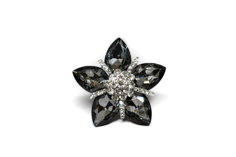 Crystal Floral Brooch 1.50"