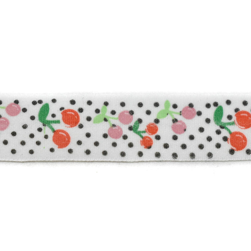 Fold-Over Elastic Cherry Print 0.63"