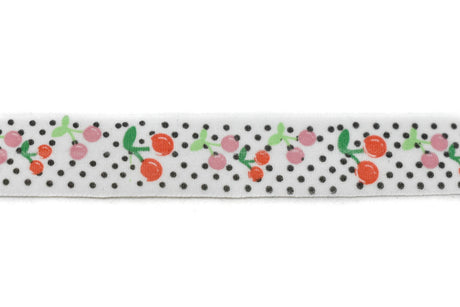 Fold-Over Elastic Cherry Print 0.63"